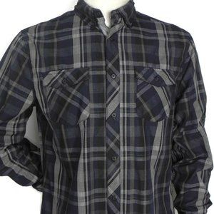 Rock & Republic Mens L Plaid Button Down Shirt